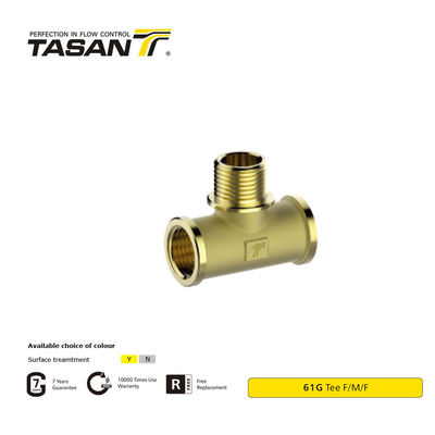 ISO228 Thread Brass T Pipe Fitting Brass T Adapter For Sanitary F/M/F 61G